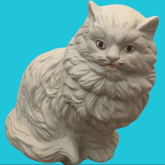 White ceramic cat - Picture 2 of 6